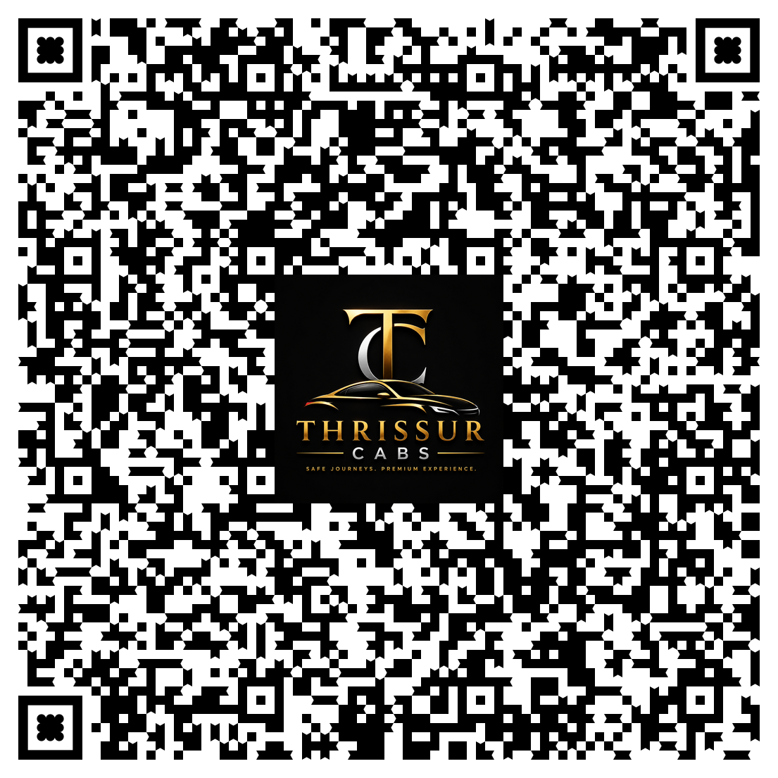 QR code linking to the Thrissur Cabs website